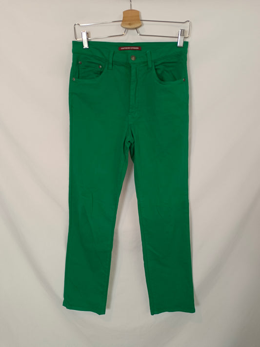 COMPTOIR  DES COTONNIERS. pantalón verde recto  T.38