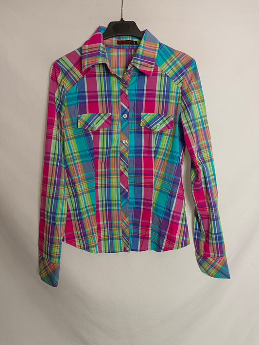 ADREXX. Camisa cuadros colores T.s