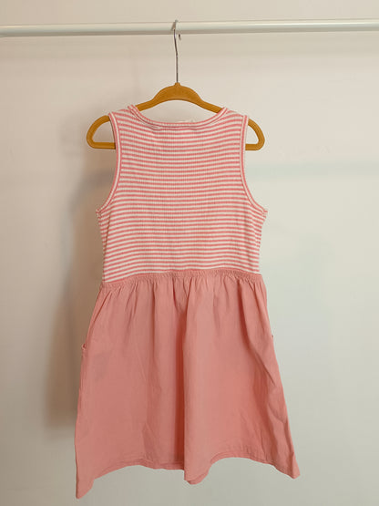 MANGO. Vestido doble textura rosa T.5-6 años