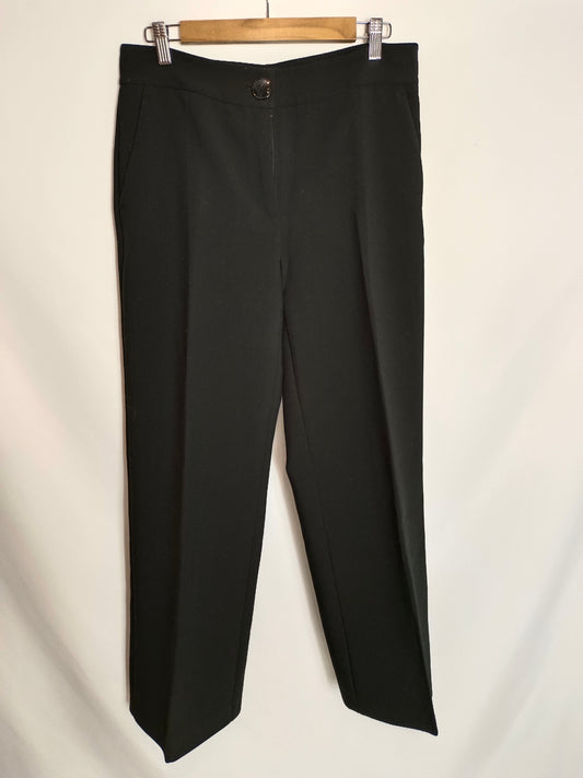 MANGO. Pantalón ancho negro T.40