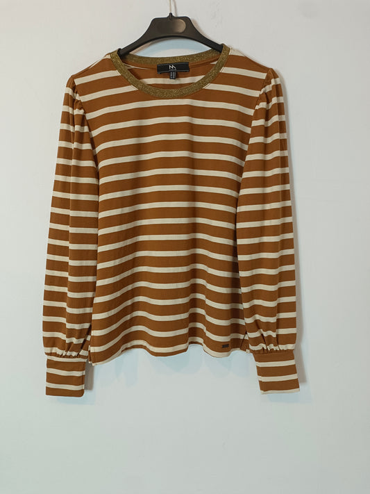 ANDAM. Camiseta camel rayas T.m