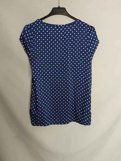 ZARA. Top lunares azules T.xs