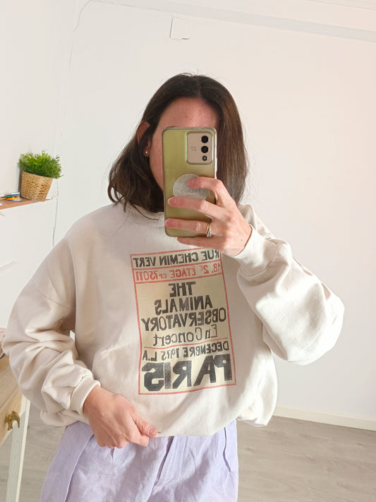 THE ANIMALS OBSERVATORY. Sudadera beige letras. T M