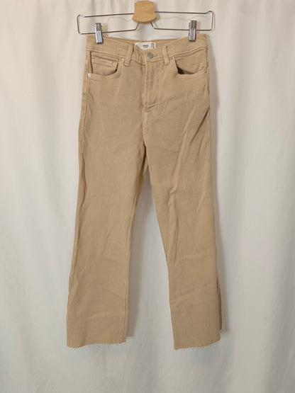 MANGO. Pantalón beige denim T.36