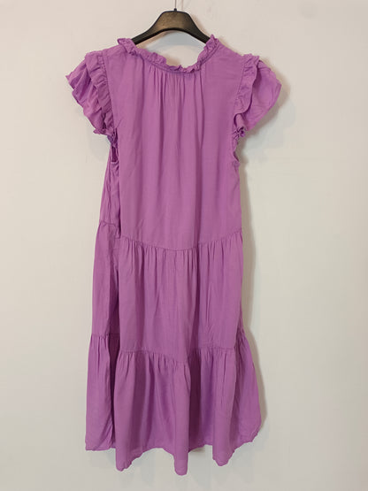 PIECES. Vestido morado fluido  T.xs