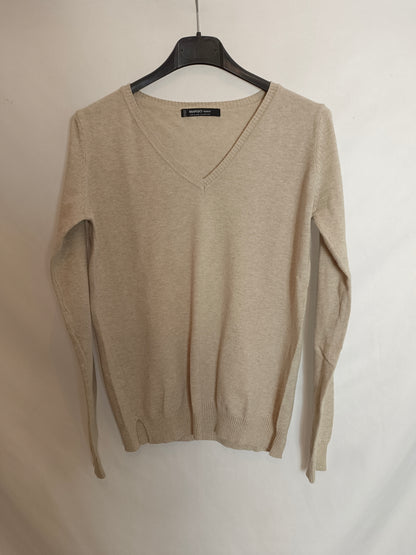 MANGO. Jersey básico beige T.s