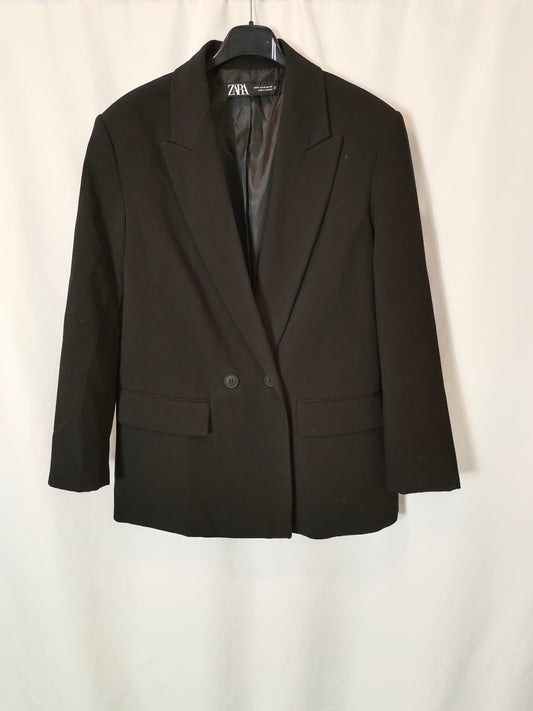 ZARA. Blazer negra cruzada T.xs