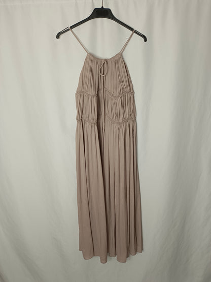 COMPTOIR DES COTONNIERS. Vestido beige fluido T.40