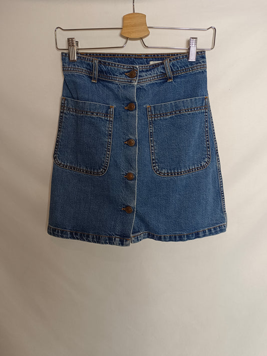 ZARA. Falda denim abotonada T.xs