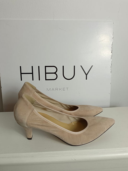 AVENUE. Zapatos ante beige T.39