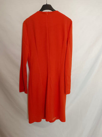 SHEIN. Vestido naranja botones T.m