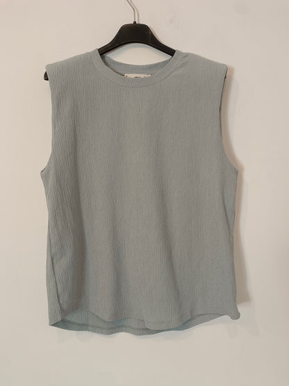 MANGO. Top azules textura T.xs