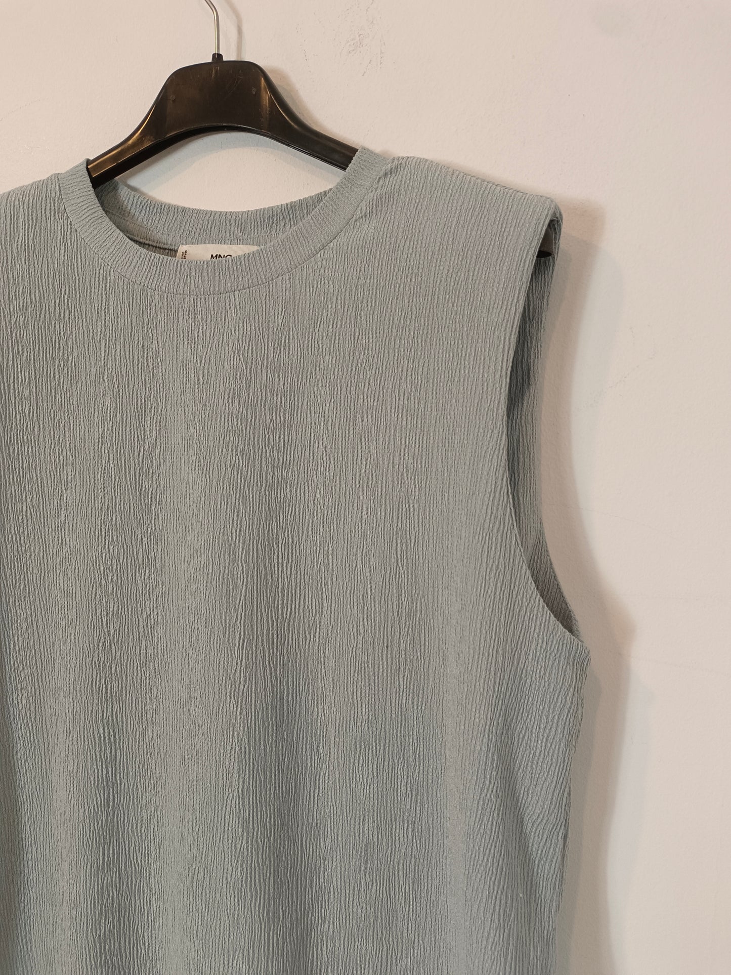 MANGO. Top azules textura T.xs