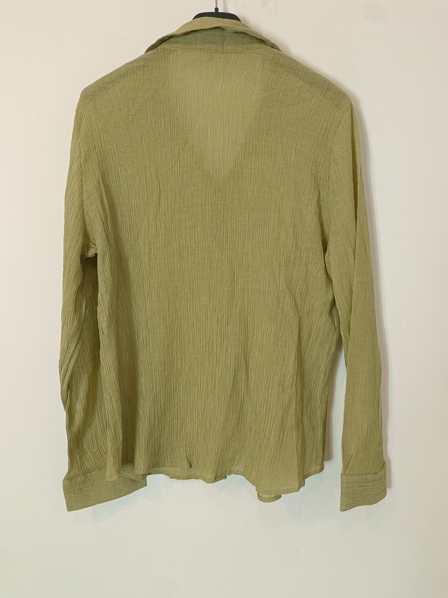 CORTEFIEL. Blusa verde plisada T.44(s)