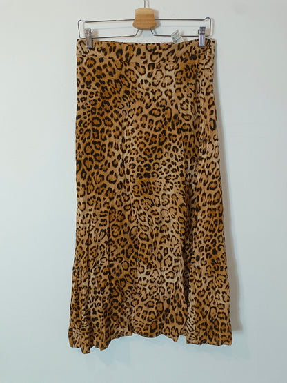 ZARA. Falda midi animal print T.m