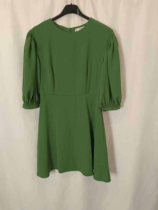 MANGO. Vestido corto verde T.xs