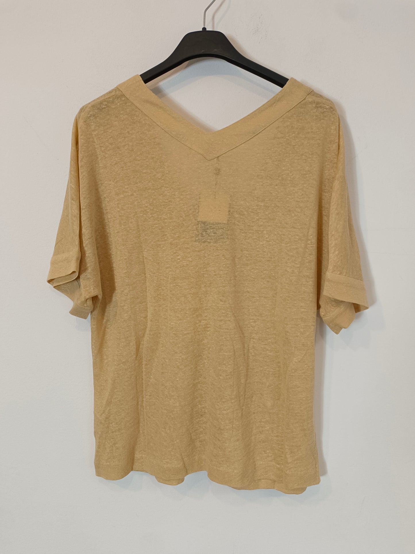 MASSIMO DUTTI. Top beige abotonado T.xs