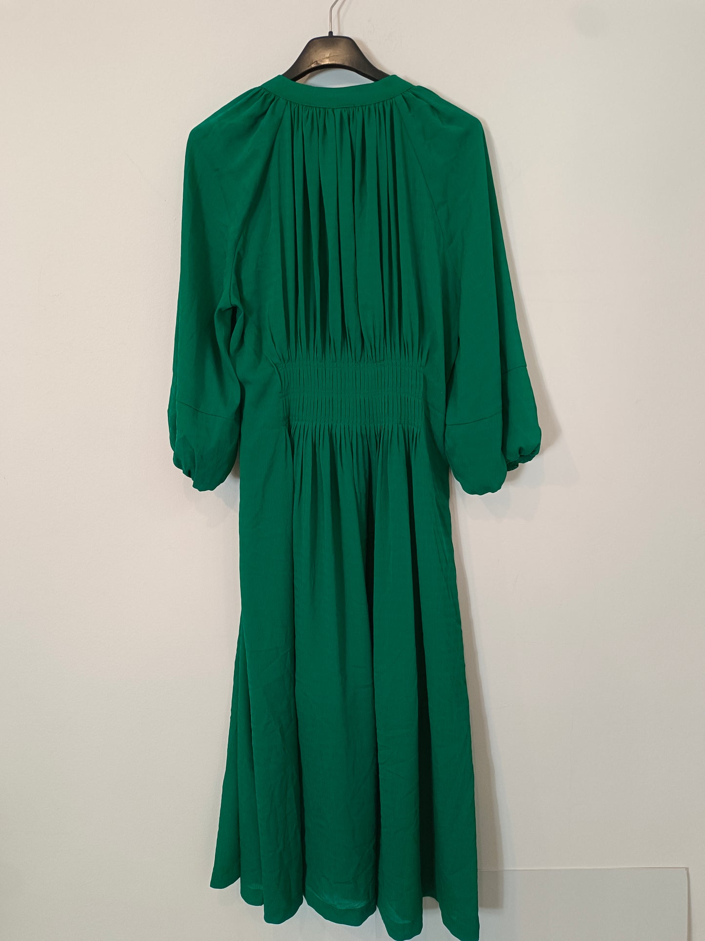 OTRAS. Vestido midi verde fluido TU(S)