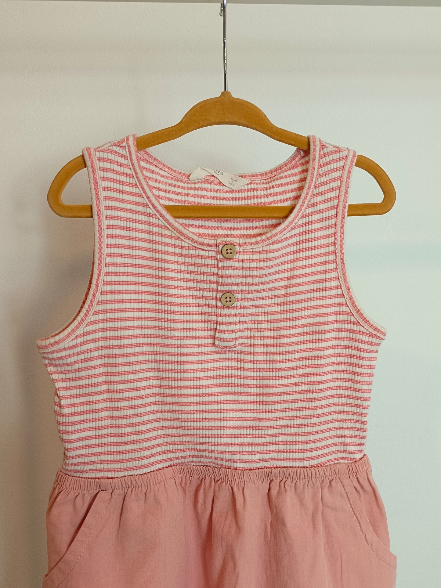 MANGO. Vestido doble textura rosa T.5-6 años