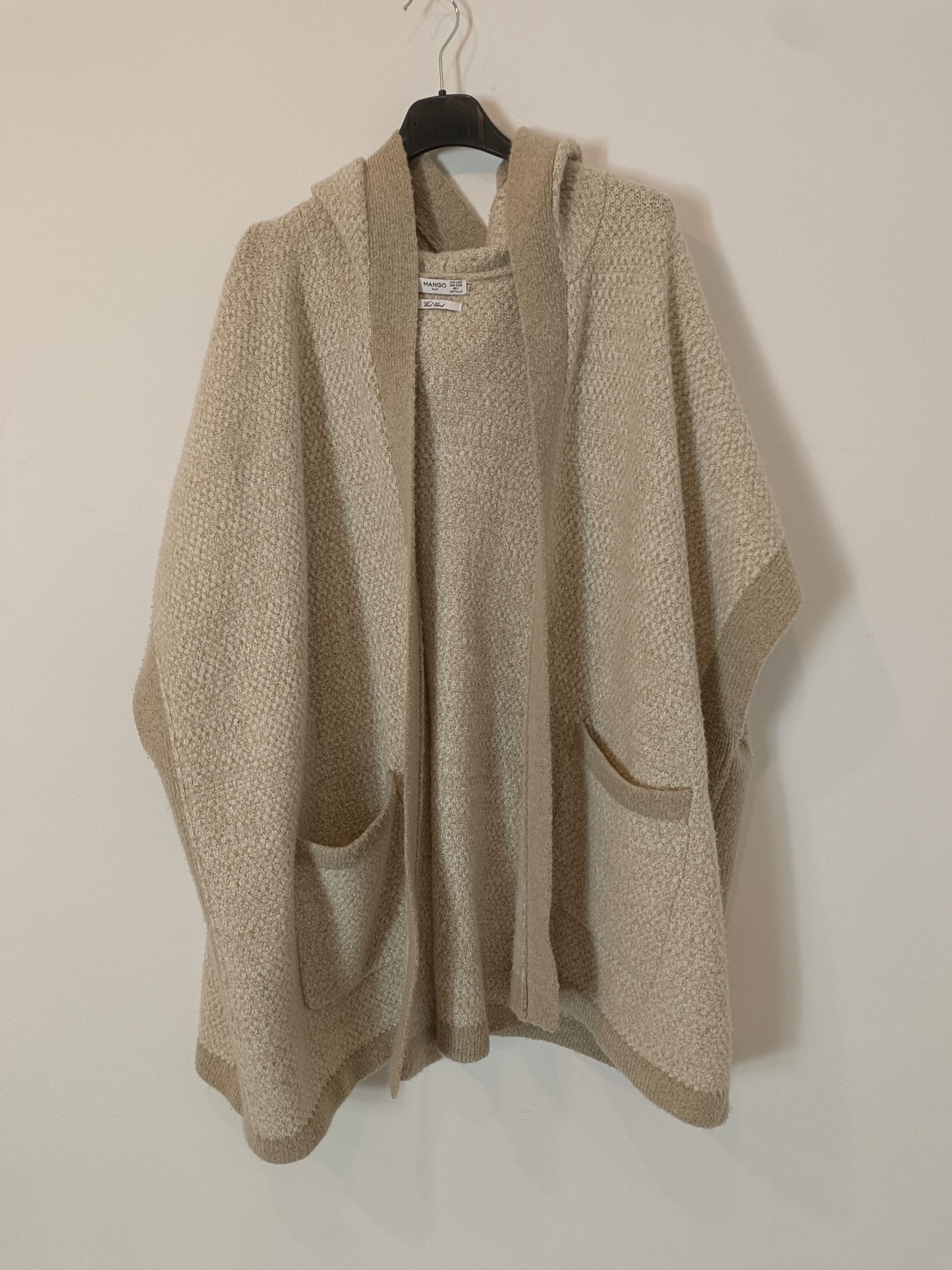 MANGO. Cárdigan beige jaspeado  TU(s/m)