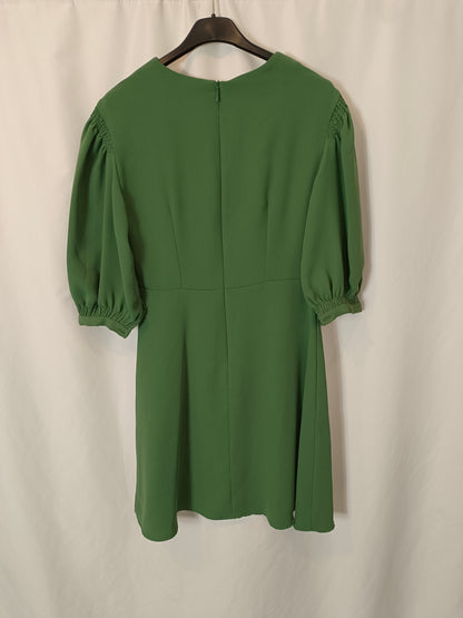 MANGO. Vestido corto verde T.xs