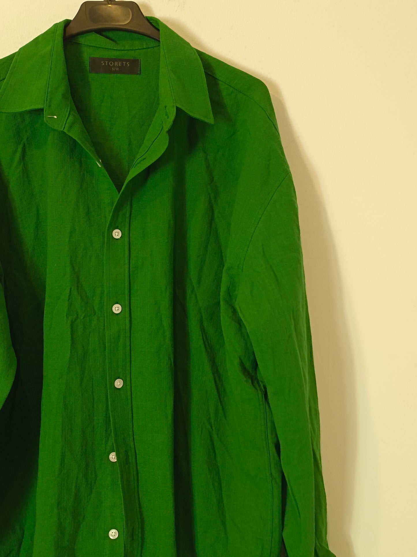 STOREST. Sobrecamisa verde lino T.s/m