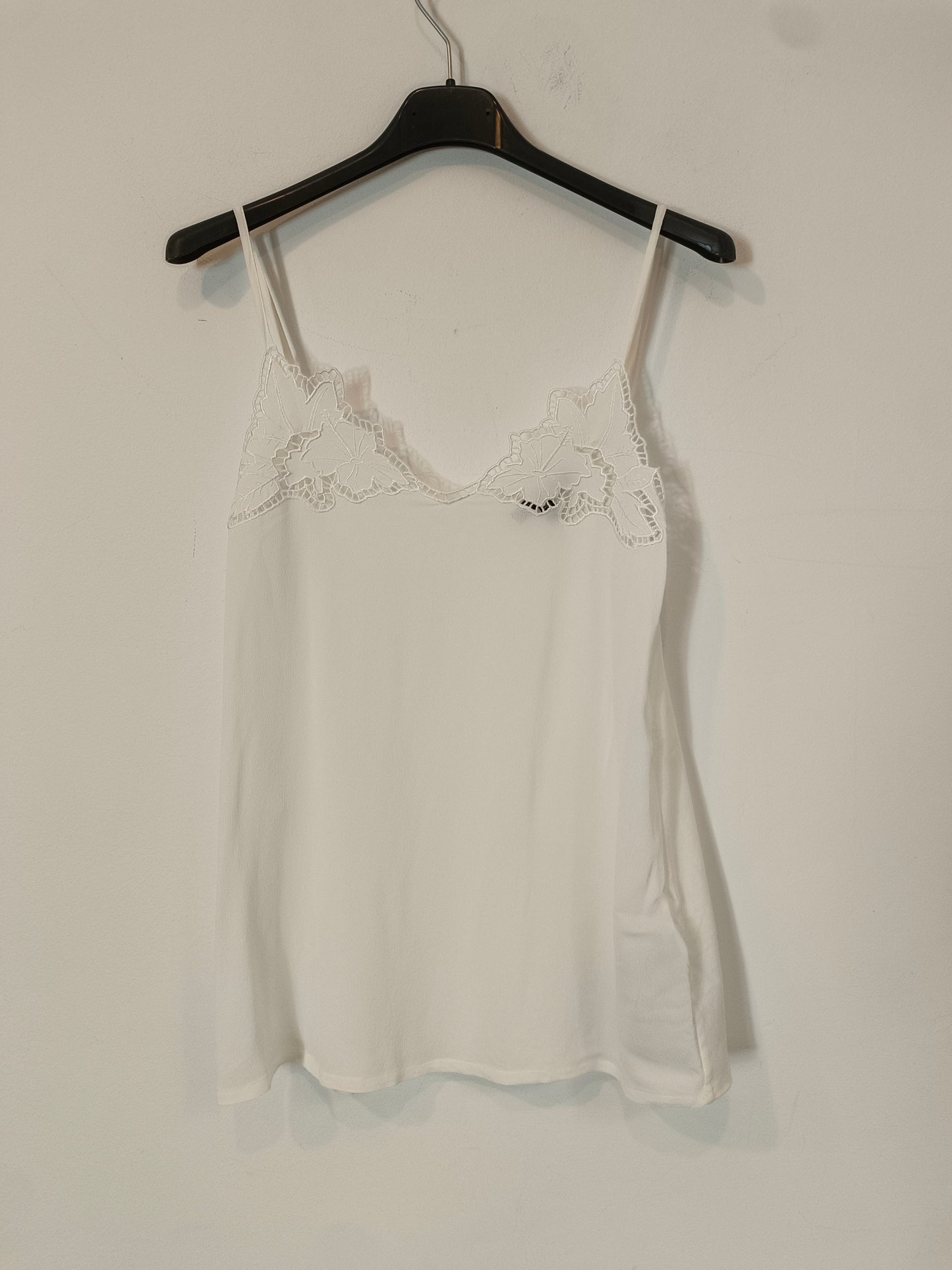 MASSIMO DUTTI. Top lencero blanco  T.xs