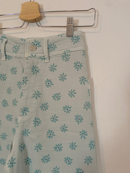 ZARA. Pantalón azul flores T.32