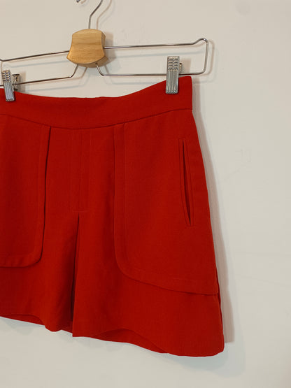 PULL&BEAR. Falda corta naranja T.s