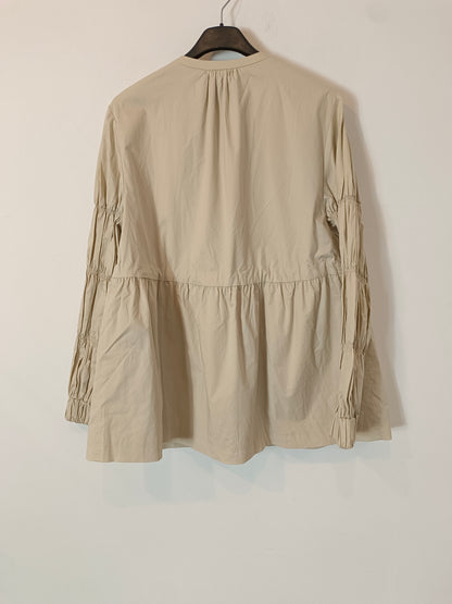 ZARA. Chaqueta beige fluida detalle mangas. T XS