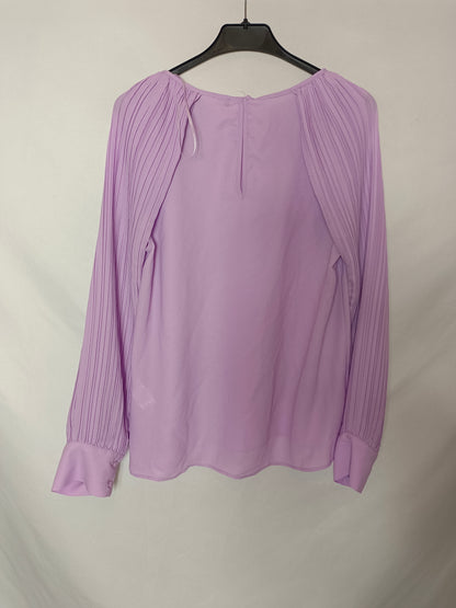 ZARA. Blusa malva mangas T.xs