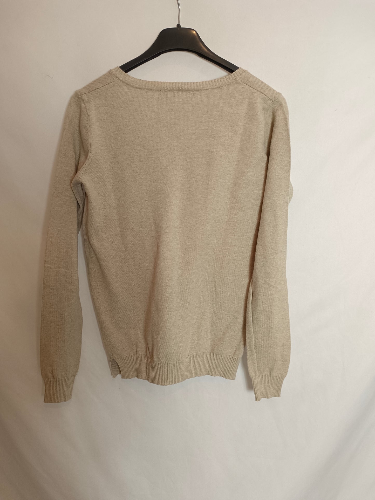 MANGO. Jersey básico beige T.s