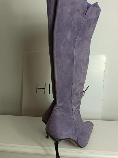 PEDRO DEL HIERRO. Botas moradas piel  T.39