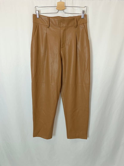 LUMINA. Pantalón beige efecto piel T.u(42)