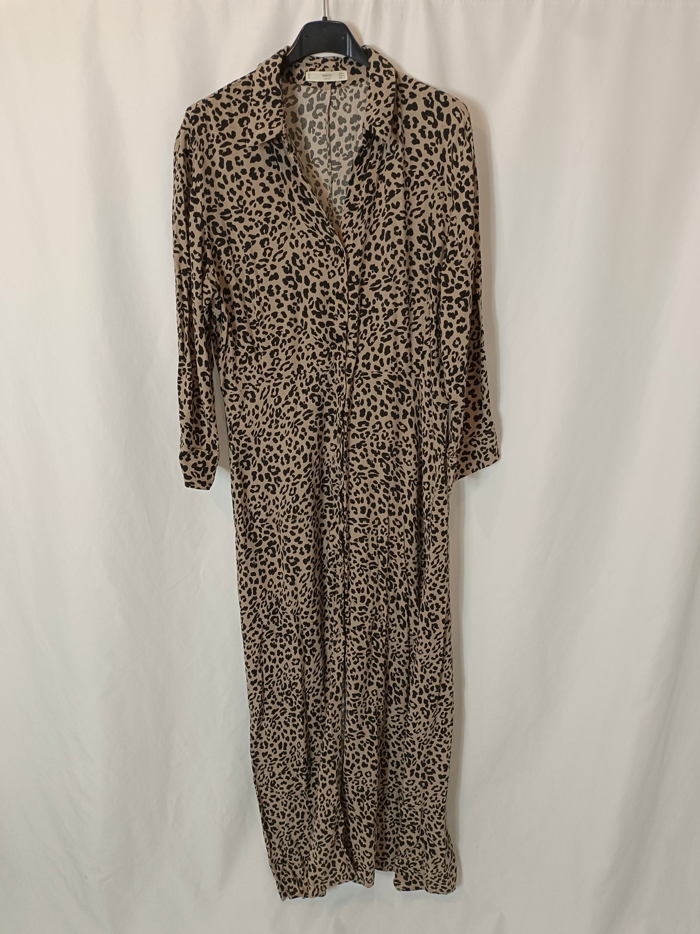 MANGO. Vestido largo animal print T.l