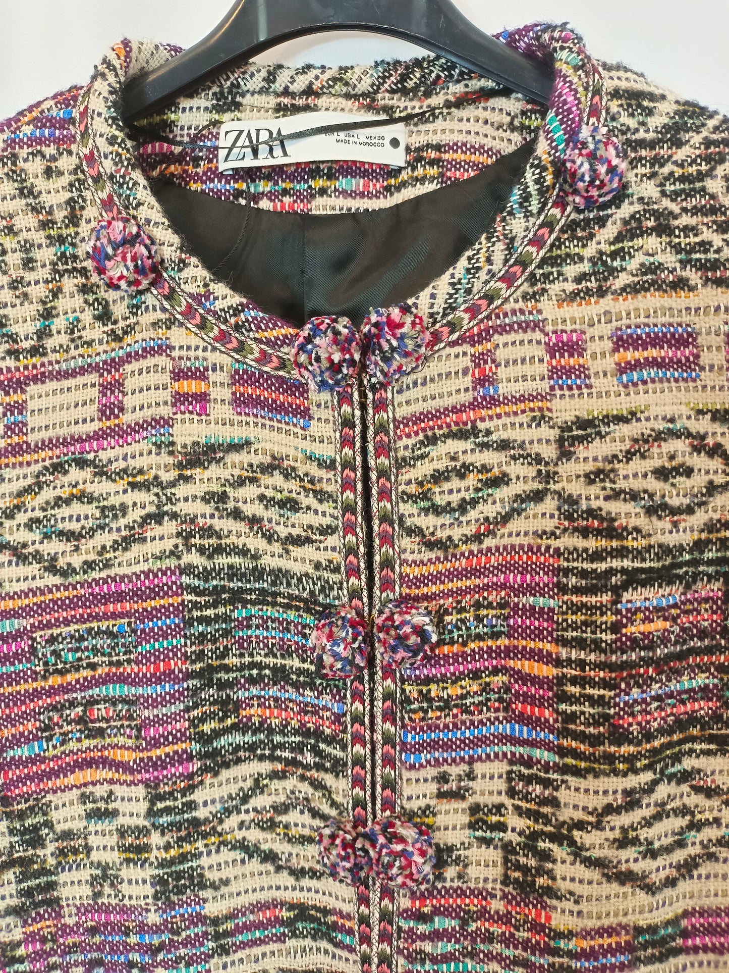 ZARA. Chaqueta textura colores. T L