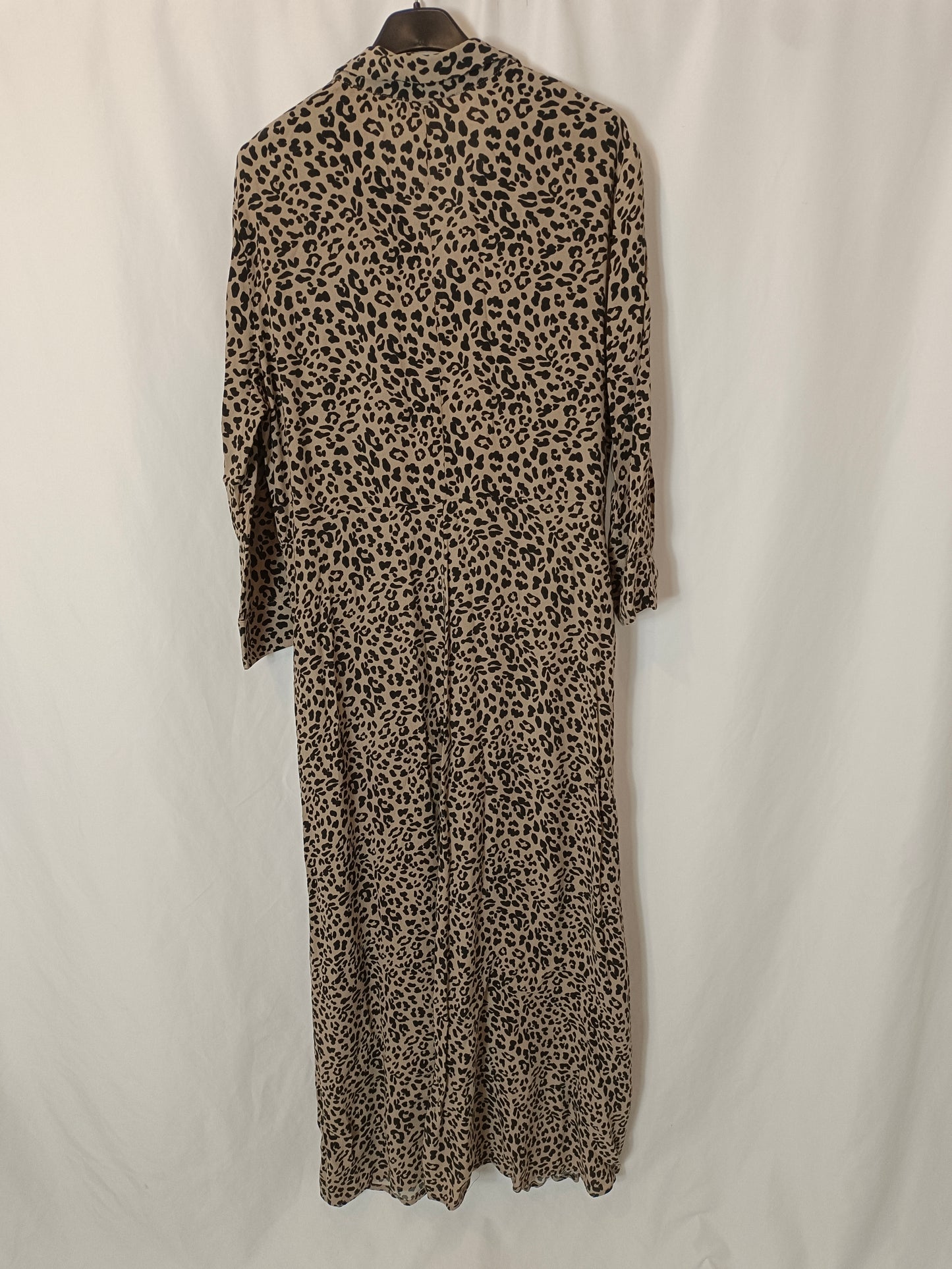 MANGO. Vestido largo animal print T.l