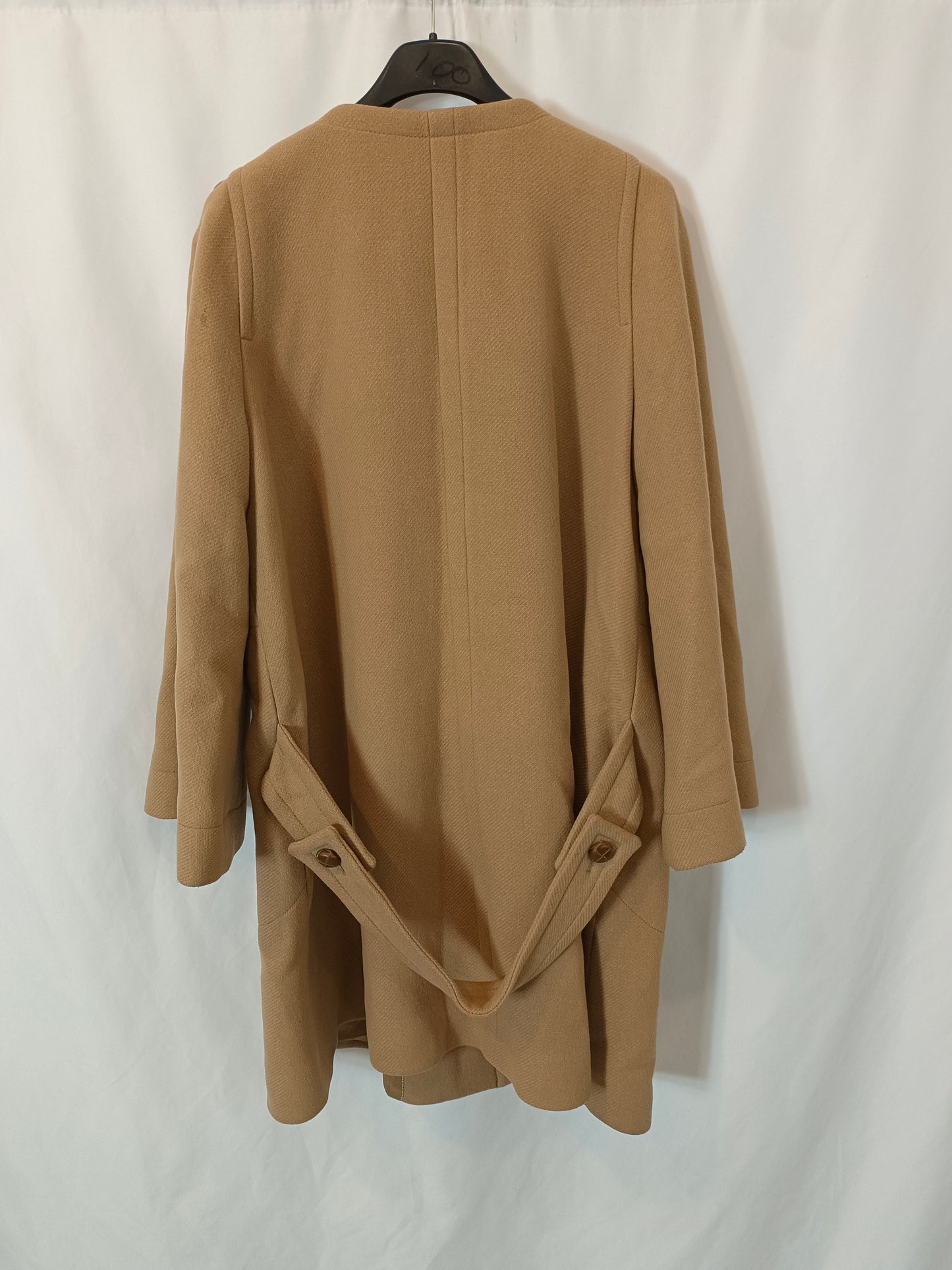 ZARA. abrigo beige paño  T.m