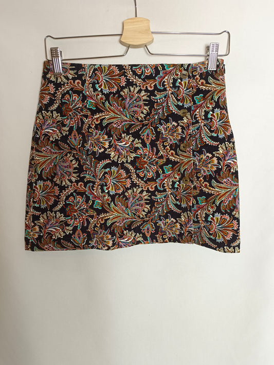 ZARA. Falda estampada pana T.xs