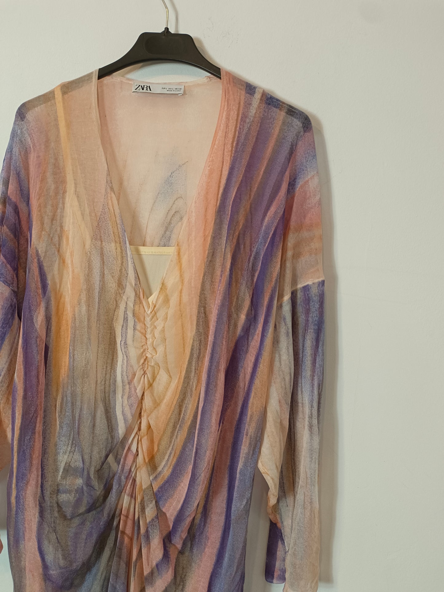 ZARA. Vestido punto tie dye T.l