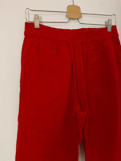 ZARA. Pantalón rojo fluido T.s