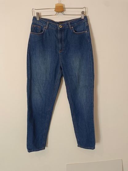 MASSIMO DUTTI. Pantalón denim monfit T.38