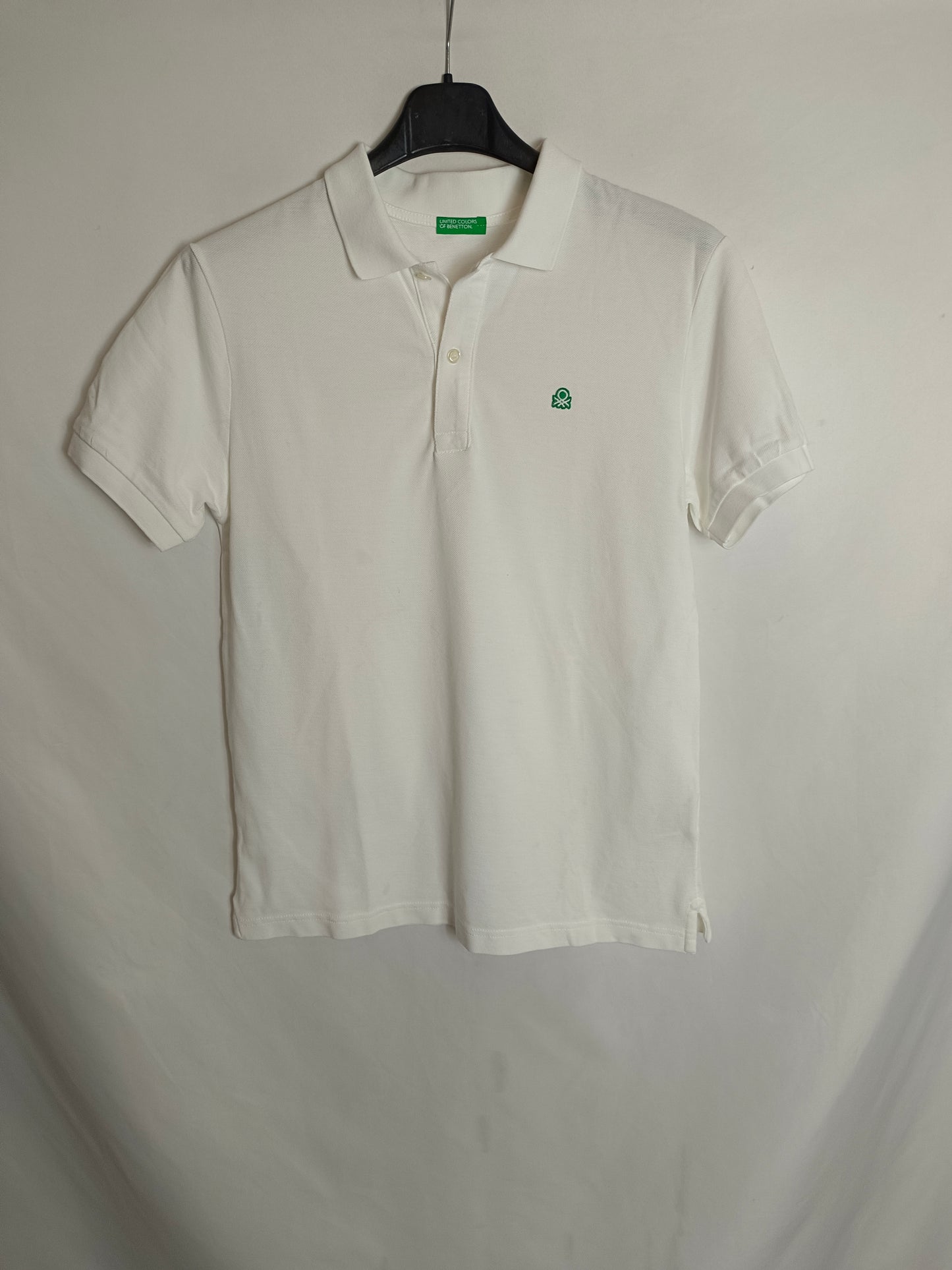 BENETTON. Polo blanco básico T.13-14 años