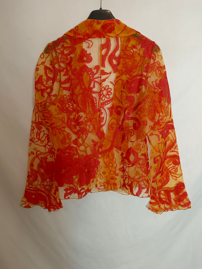 OTRAS. Blusa naranja flores T.u(s)