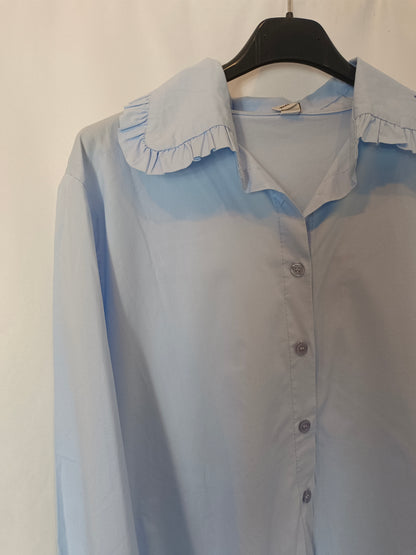 OTRAS. Camisa azul oversized Tu(S)