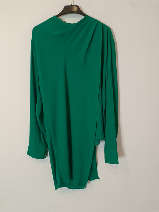 COOSY. Blusa verde asimétrica T.m