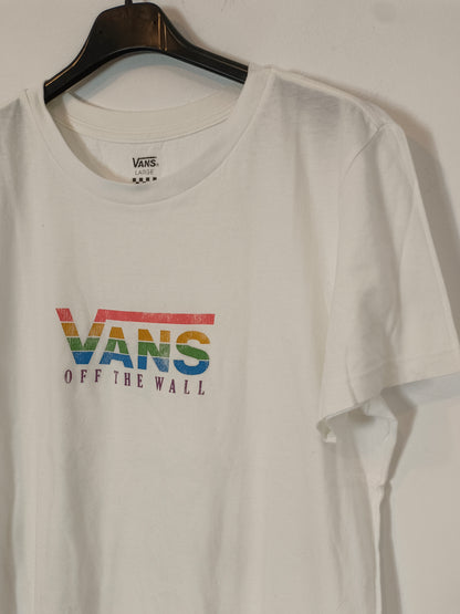 VANS. Camiseta blanca letras T.l