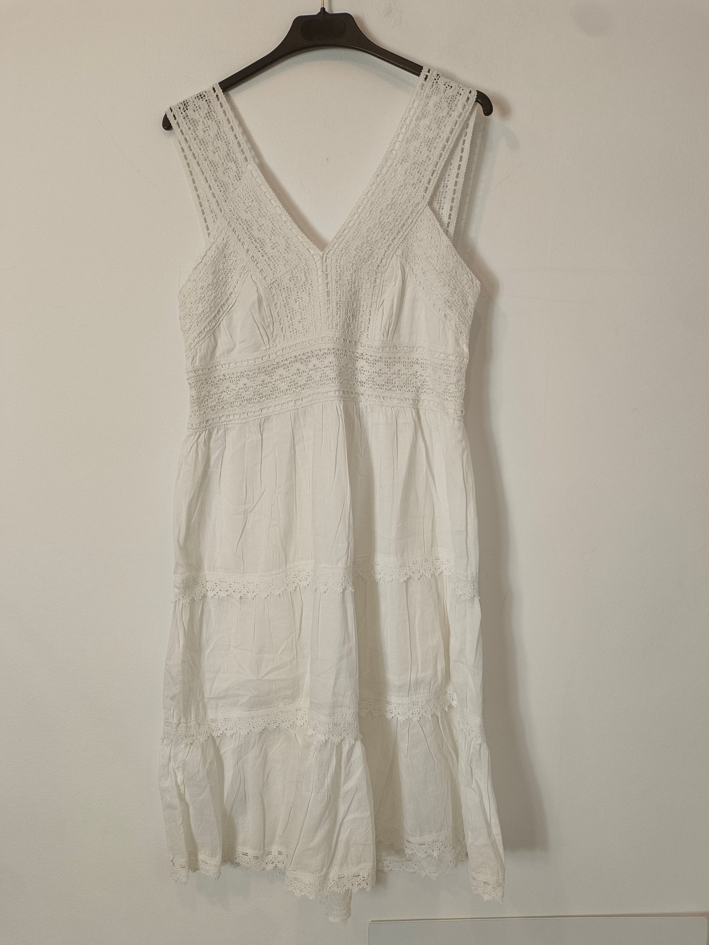 IRENE MURIEL. Vestido blanco encaje TU(m)