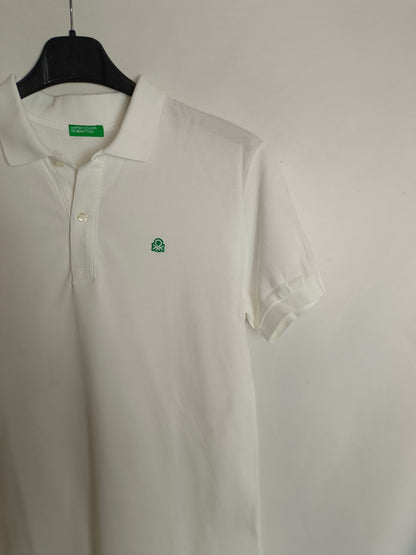 BENETTON. Polo blanco básico T.13-14 años