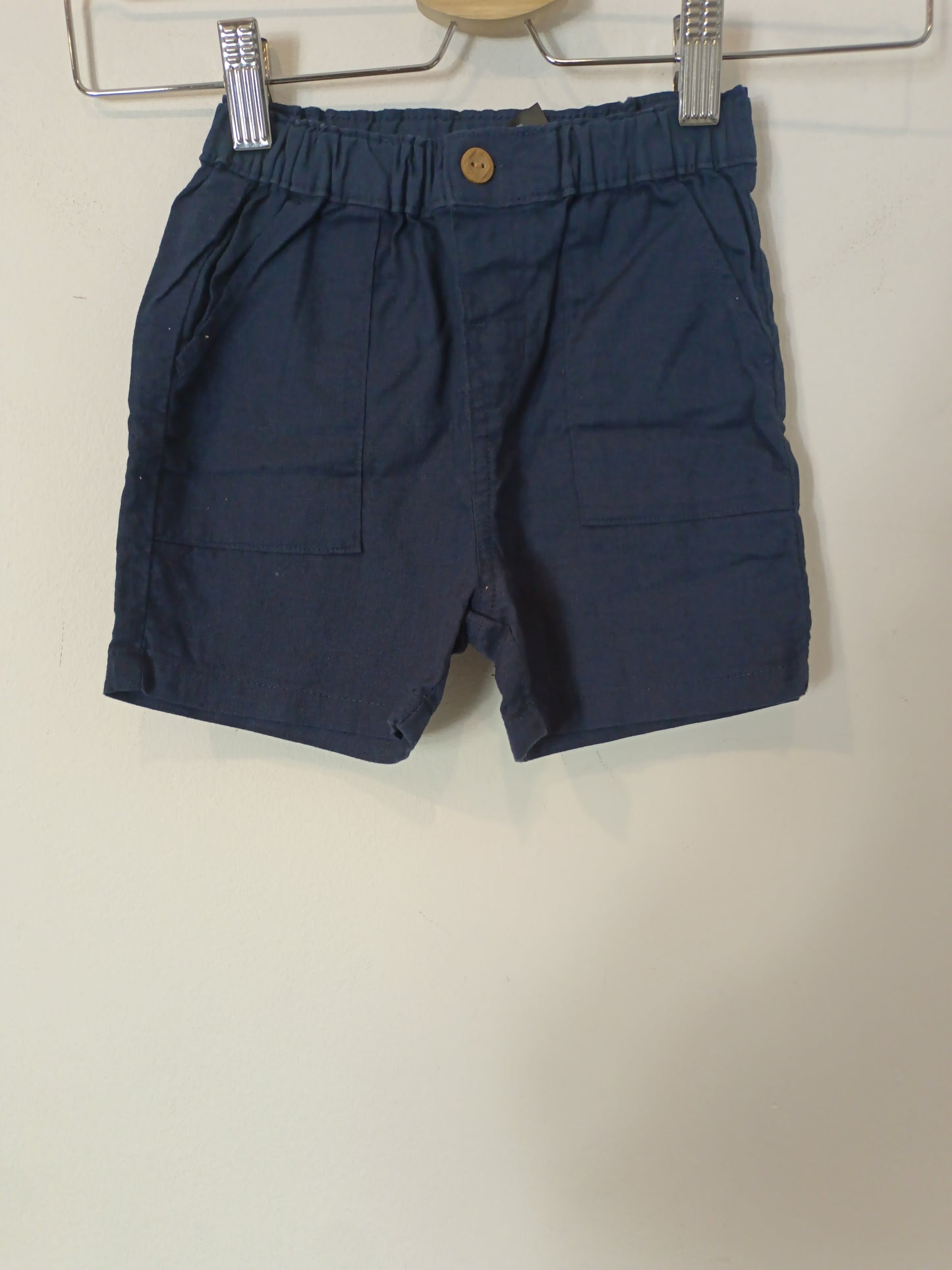 H&M. Pantalón azul algodón T.9-12 meses